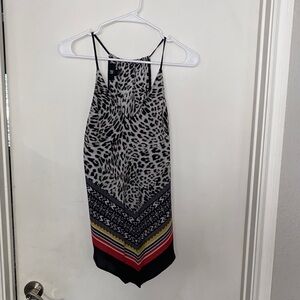 Iz Byer Animal Print Halter Top